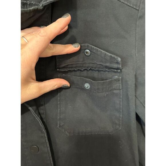 Hurley Black Button Up Slater Casual Shirt Shaket Size Small Cotton - Picture 5 of 13